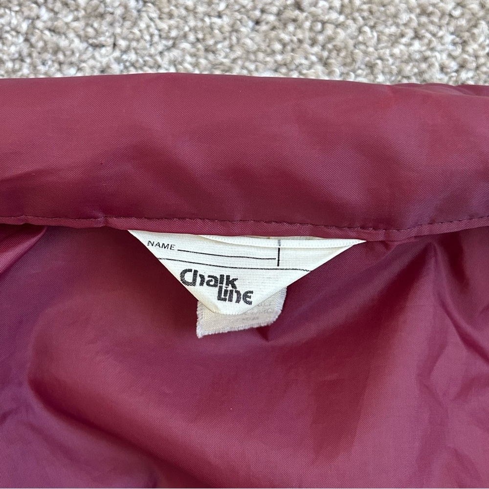Vintage Chalk Line Dura Torq Fasteners Nylon Coach Jacket Burgundy Men's Medium - Picture 8 of 11